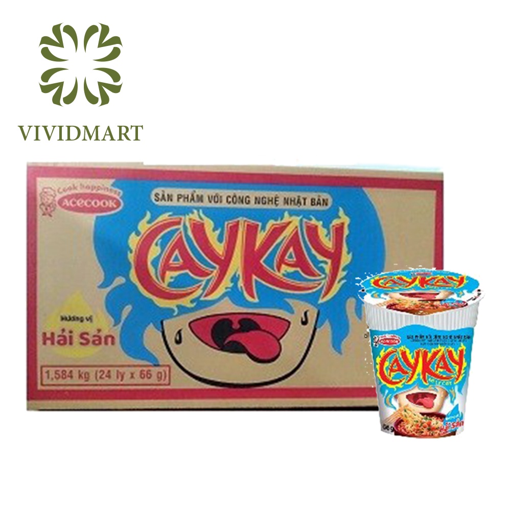 [Toàn quốc] [Thùng 24 ly] MÌ LY CAYKAY 2 VỊ: CAY BÒ, KAY HẢI SẢN – LY 66G – ACECOOK | BigBuy360 - bigbuy360.vn