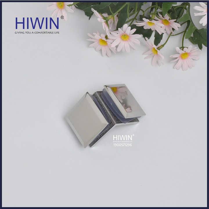 Kẹp định vị cabin tắm 90 độ kính kính cạnh vát chất liệu inox 304 mặt gương HIWIN FC-2083