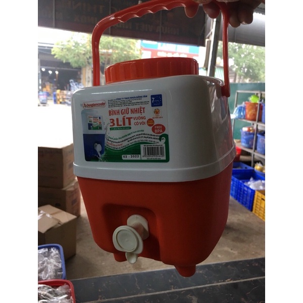 Bình Giữ Nhiệt Tròn 3L Có Vòi