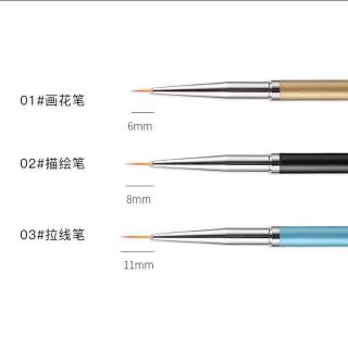 Set 3 cây cọ vẽ nét, cọ chuyên dụng cho dân làm móng