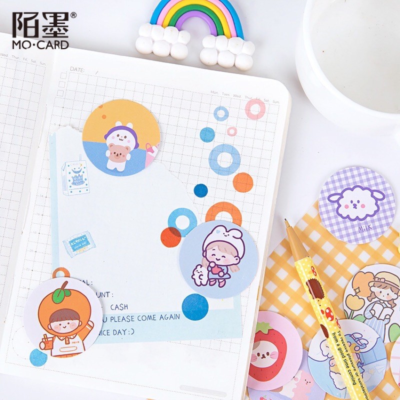 Hộp 45 miếng sticker hình dán niêm phong vịt vàng