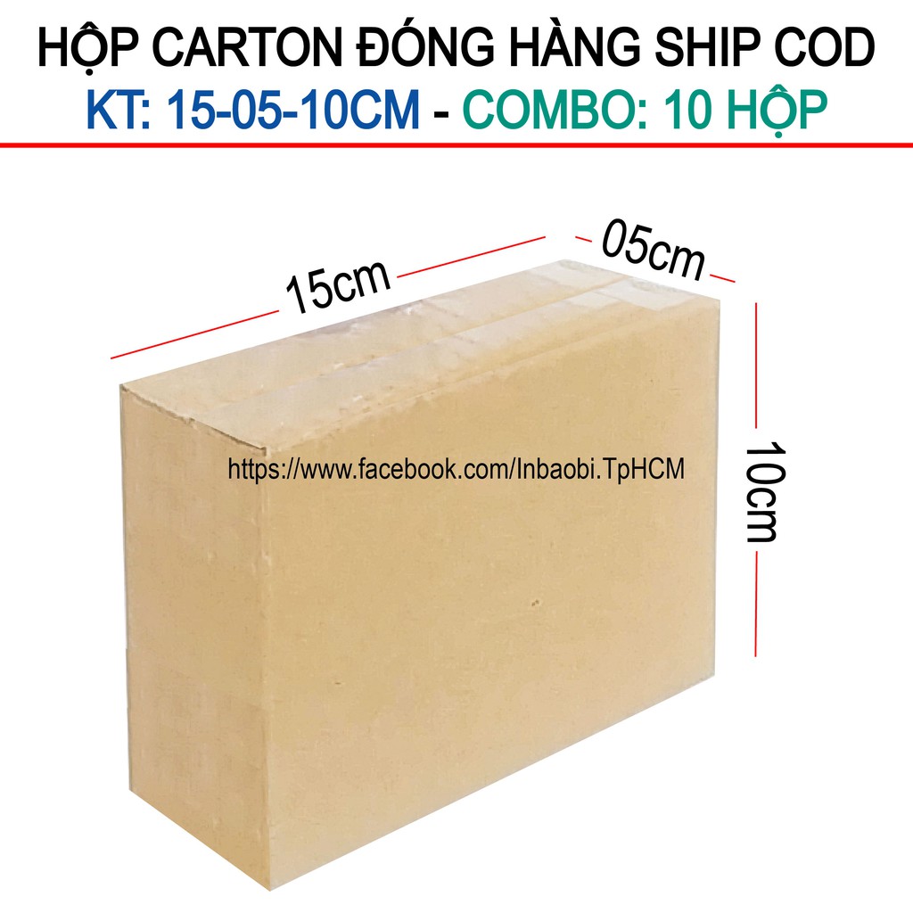 10 Hộp 15x10x5 cm, Hộp Carton 3 lớp đóng hàng chuẩn Ship COD (Green &amp; Blue Box, Thùng giấy - Hộp giấy giá rẻ)