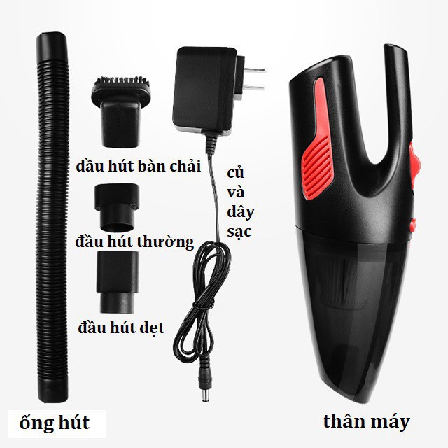 Máy hút bụi mini cầm tay không dây dùng cho ô tô, hút bụi ở nhà công suất 120W