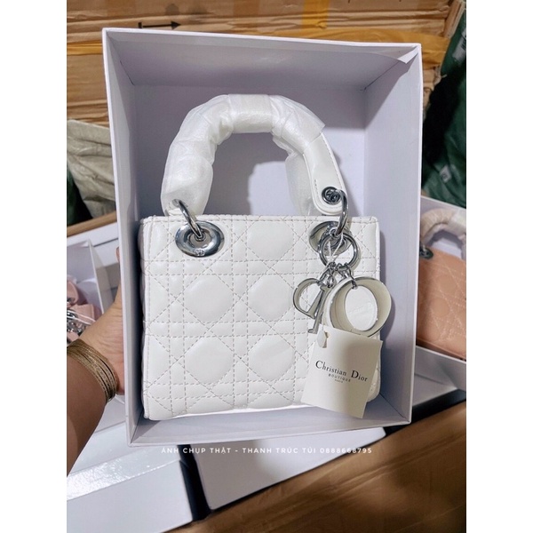 Túi xách cầm tay bản da lì size 15cm-17cm -20cm tag bạc