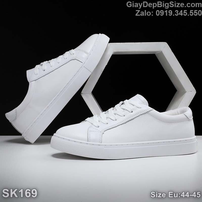 Giày Sneaker da thật, giày thể thao big size cỡ lớn 45 46 47 48 cho nam cao to chân ú bè