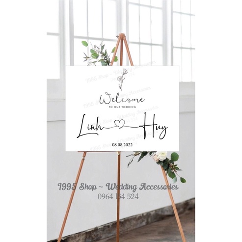Bảng tên đám cưới để cổng, bảng welcome cưới