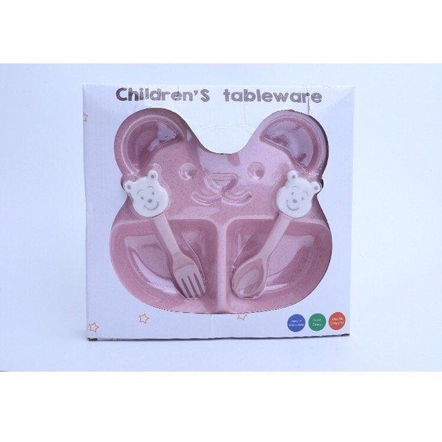 Khay Ăn Dặm Lúa Mạch Hình Gấu Chống rơi Vỡ