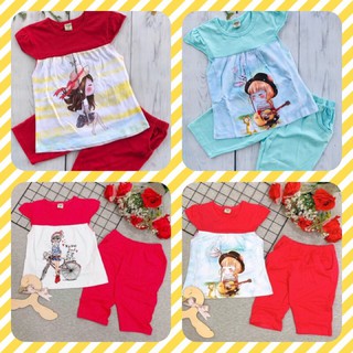 💥 Bộ thun cotton lửng bé gái từ 15-35kg