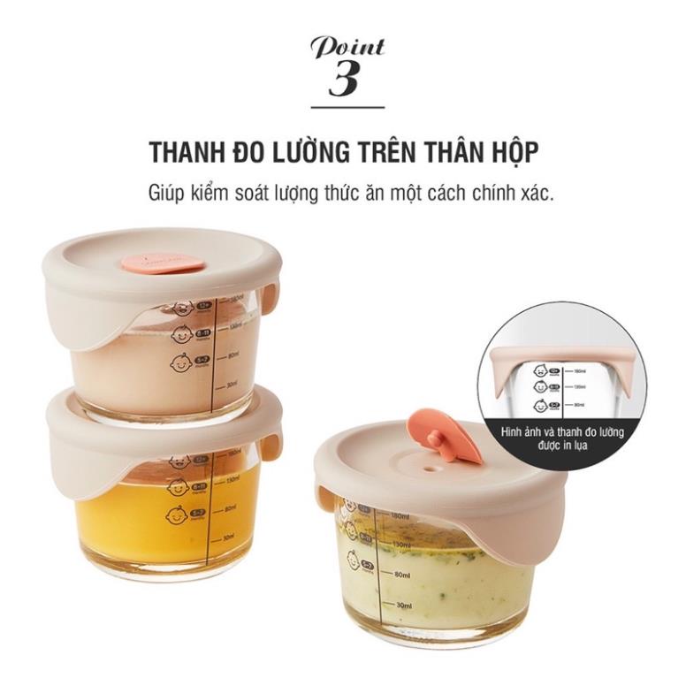 Hộp đựng thức ăn cho bé Lock&Lock có vạch chia 180ml LLG508S3 - Hàng Chính Hãng