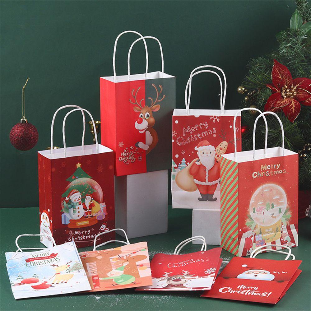 LAKAMIER Set 1 / 10 Túi Đựng Kẹo Giáng Sinh Có Tay Cầm