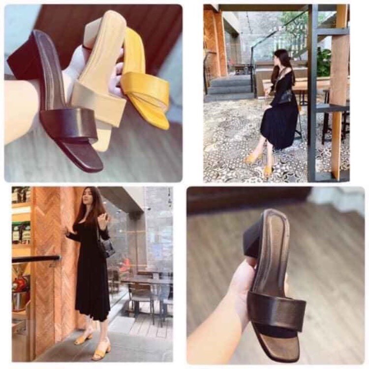 Dép nữ công sở  5cm bản ngang trơn  ANA