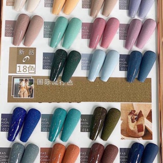 Set sơn gel giả bột đủ 18 màu chai 15ml