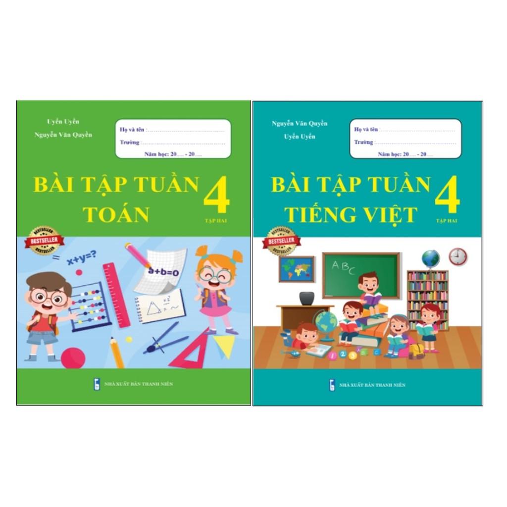 Sách - Combo Bài Tập Tuần Toán và Tiếng Việt 4 - Tập 2 (2 cuốn)