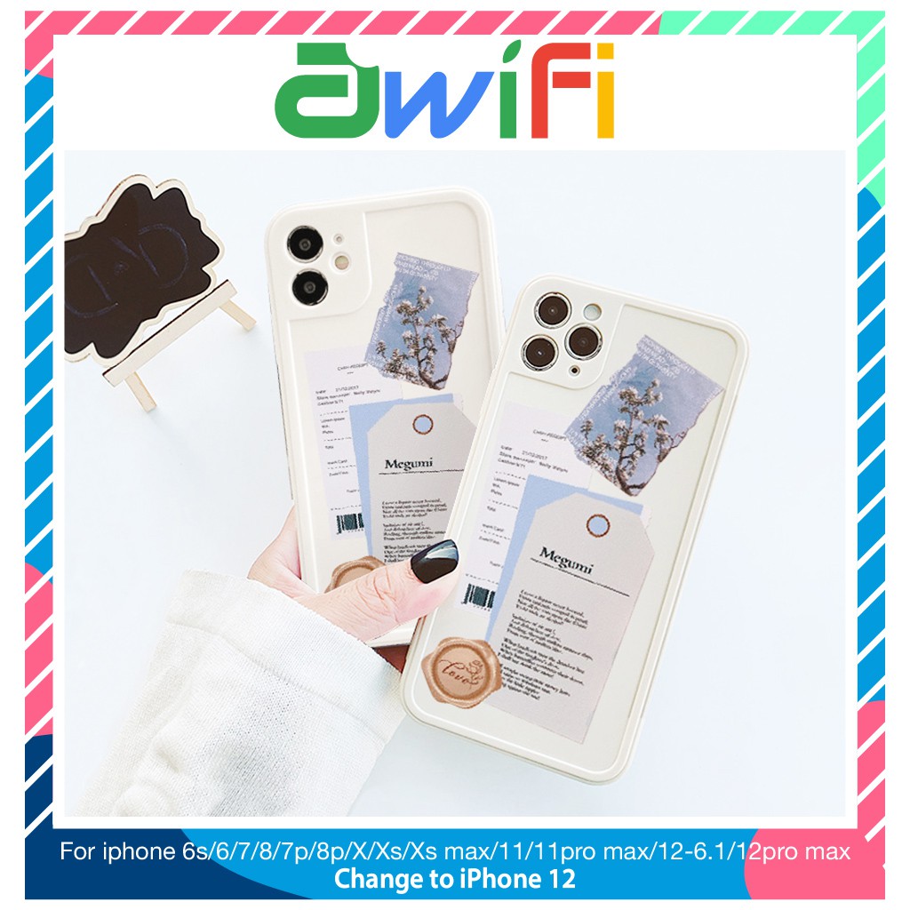 Ốp lưng iphone viền nổi bóng tag megumi 5s/6/6plus/6s/6splus/7/7plus/8/8plus/x/xr/xs/11/12/pro/max/promax - Awifi L5-1