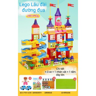 [Có sẵn- Quà Trung thu]Lego Lâu đài đường đua 260 chi tiết (tương thích lego duplo)