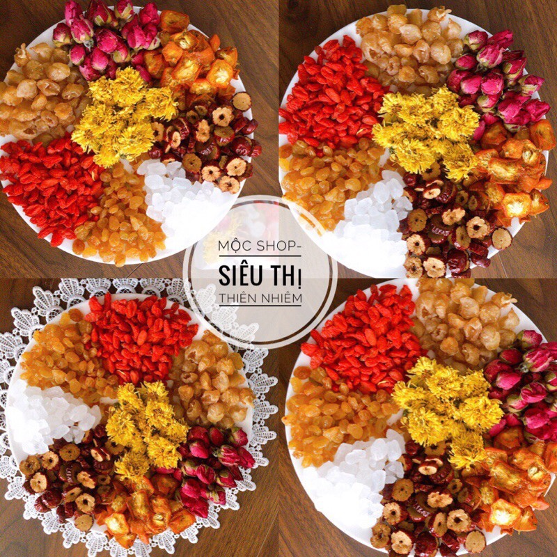 Trà dưỡng nhan Quý Phi (long nhãn,hoa cúc,kỳ tử,hoa hồng,nho xanh, quất tắc,táo đỏ) | BigBuy360 - bigbuy360.vn