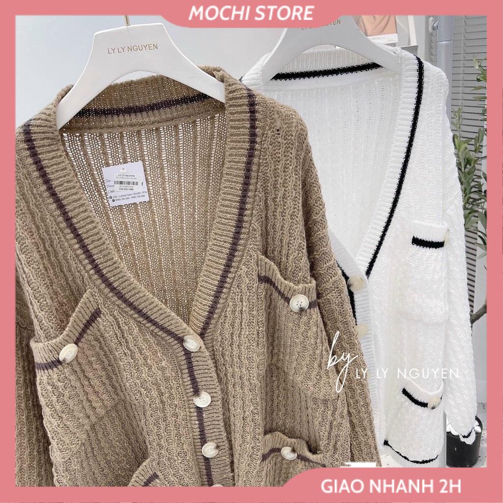 Áo Cardigan Dáng Dài , Áo Len Nữ Viền Sọc Phối Túi Chất Len Dày Dặn, Hàng Quảng Châu Cao Cấp Siêu Hot. | BigBuy360 - bigbuy360.vn