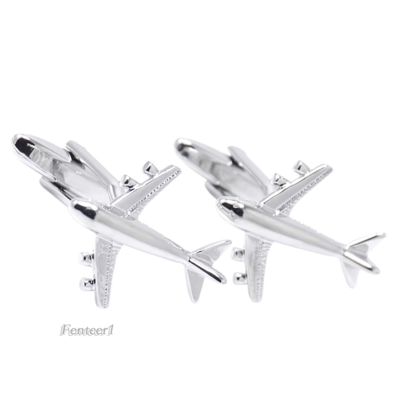 1 Cặp Khuy Măng Sét Thiết Kế Máy Bay Cho Tiệc Cưới [Fenteer1] 1 Cặp