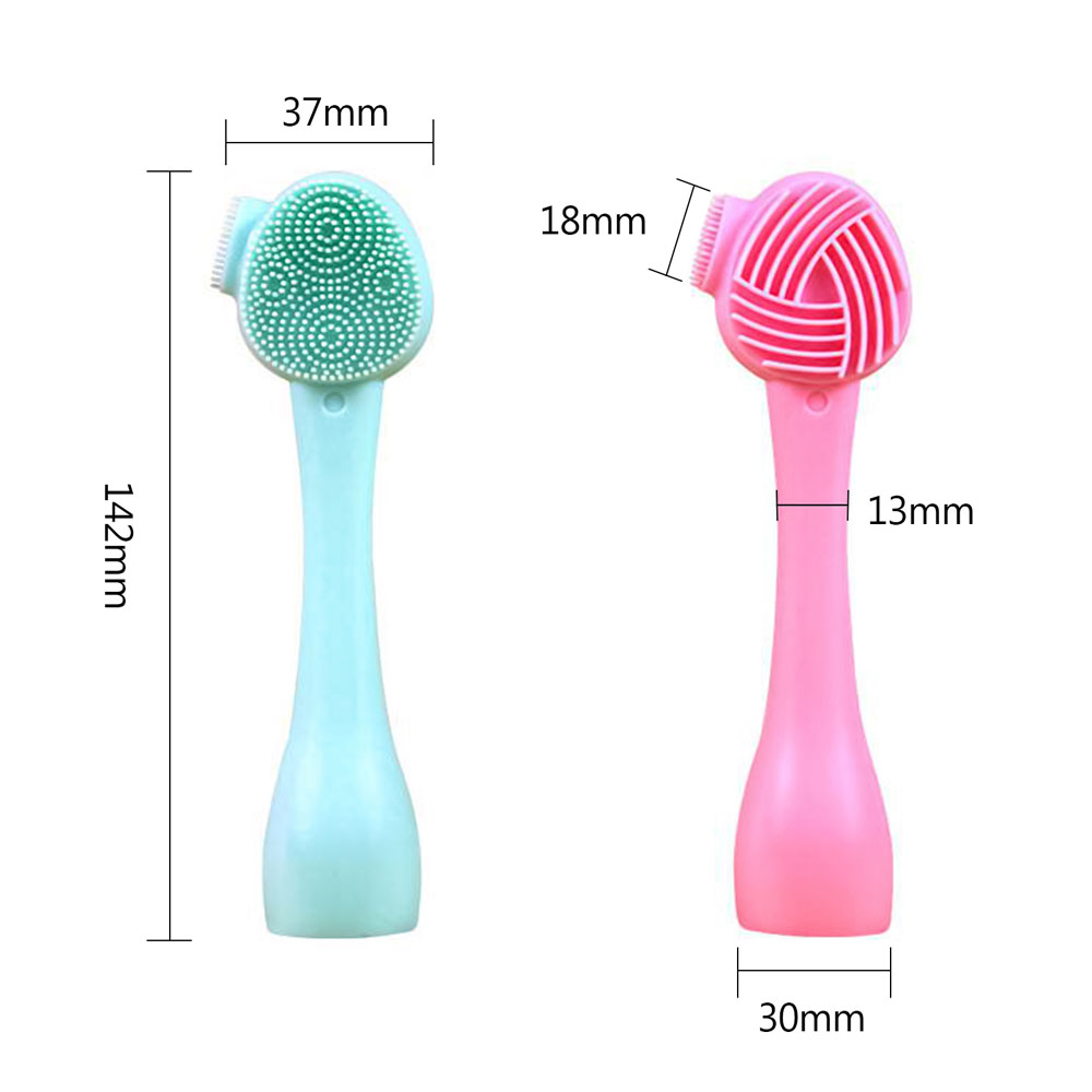 [Hàng mới về] Bàn chải rửa mặt bằng silicon hai mặt hỗ trợ loại bỏ mụn đầu đen