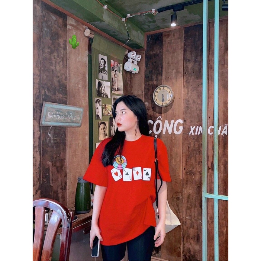 set áo thun in hình ở ngực mix quần ngố legging pc