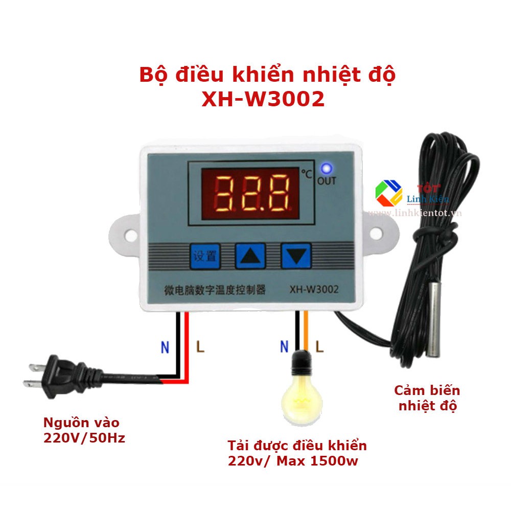 Bộ điều khiển nhiệt độ XH-W3002 220V 1500W