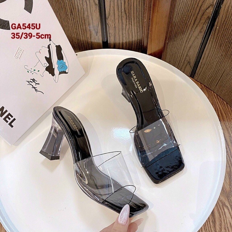 Guốc bản ngang mica viền gót lõi sơn màu 6p Mys Rosa Factory