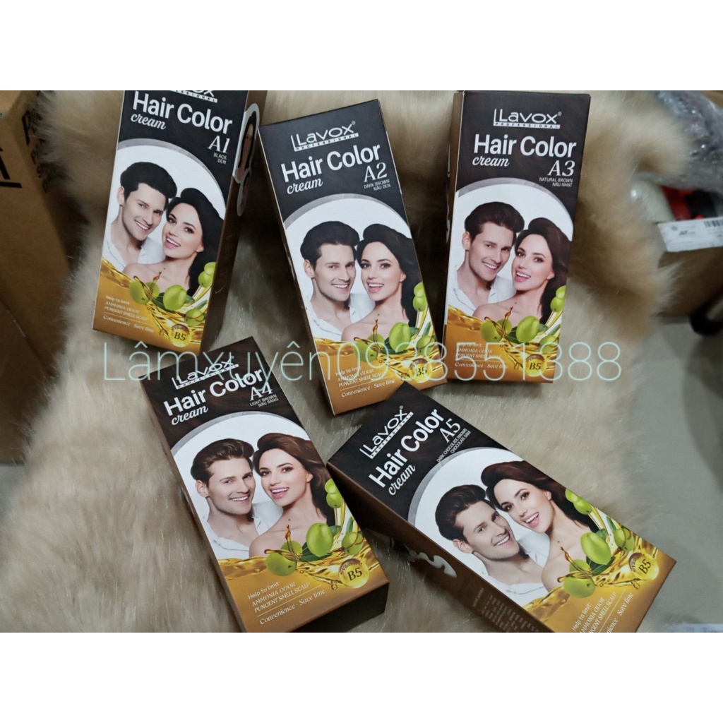 Thuốc nhuộm tóc phủ bạc LAVOX ,phủ bạc hoàn toàn 100% đều màu suôn mềm bóng tóc