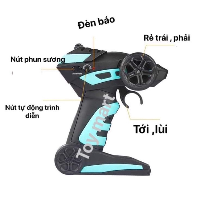 Xe phun sương Drift tốc độ cao, body kim loại 2.4g