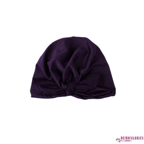 Mũ khăn Turban màu trơn giữ ấm cho bé