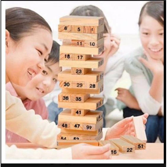 Bộ đò chơi rút gỗ 54 thanh - xếp hình Domino