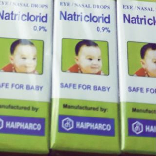 Nhỏ mắt,mũi Natriclorid 0,9%- nước muối sinh lý an toàn cho trẻ sơ sinh(lốc 10 lọ)