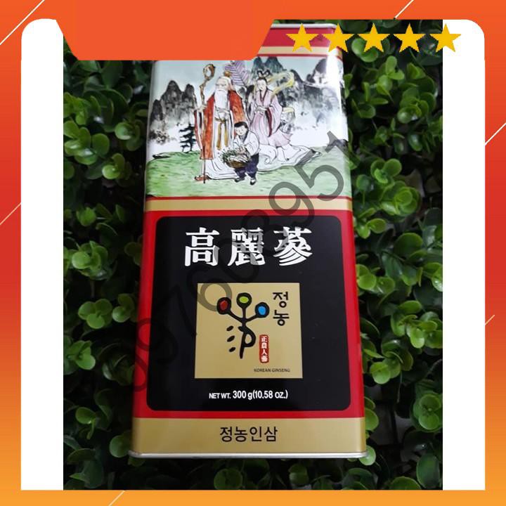 Hồng sâm khô nguyên củ  6 năm tuổi, hộp thiếc cao cấp  (300gr) Hàn Quốc, hsd 2022