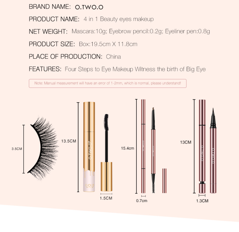 Bộ mascara và bút kẻ mắt O.TWO.O chống thấm nước không nhòe
 | BigBuy360 - bigbuy360.vn