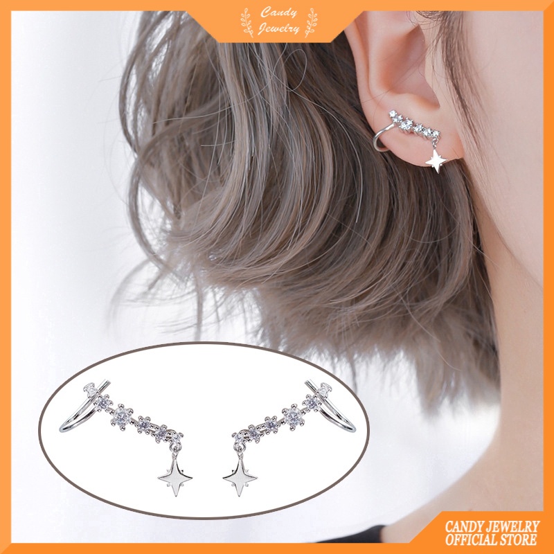 Khuyên Tai Bạc Đính Hạt Pha Lê Duyên Dáng