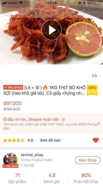 SỈ 5kg THỊT BÒ KHÔ SỢI (Heo nạc vị bò)