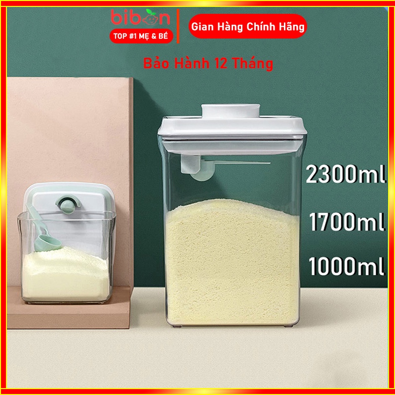 Hộp đựng sữa bột cho bé BIBON giúp bảo quản sữa bột hiệu quả, dung tích 1000ml-1700ml-2300ml