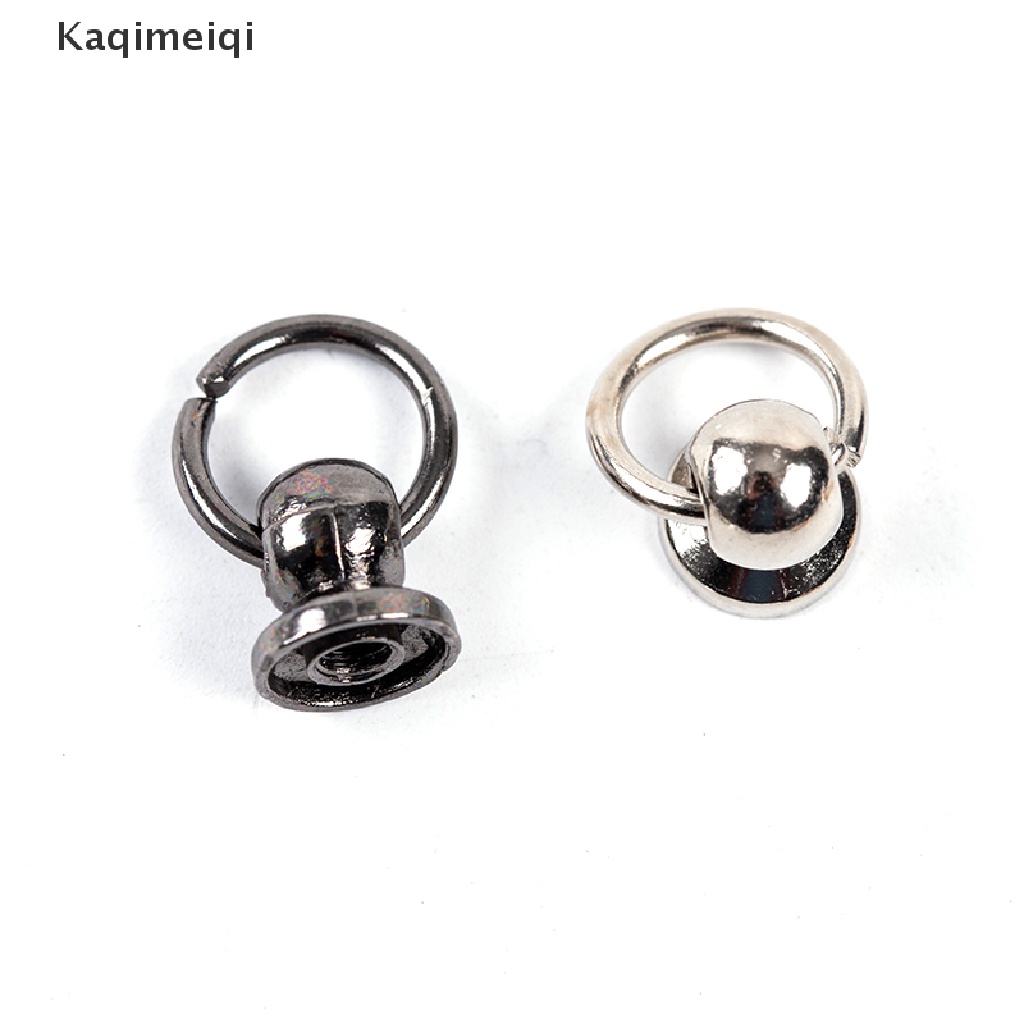 Bộ 10 khoen tròn 8mm kèm vít cố định bằng kim loại dùng để gắn dây đeo tay trang trí điện thoại/ DIYphụ kiện vỏ điện thoại di động