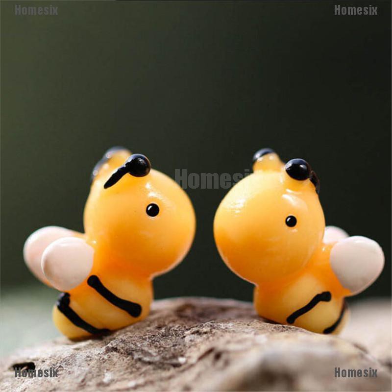 [HoMSI] 5Pcs Lovely Bee Miniatures For Fairy Garden Gnomes Moss Terrariums Decoration SUU