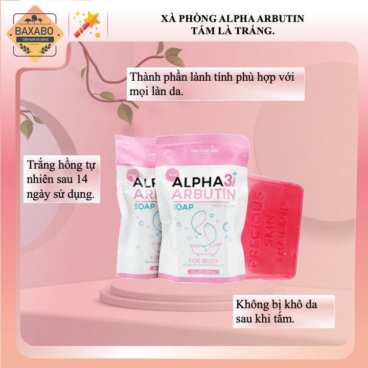 XÀ BÔNG TRẮNG DA ALPHA ARBUTIN 3PLUS THÁI LAN CHÍNH HÃNG 80GR - HÀNG CÓ SẴN - TẶNG KÈM TÚI LƯỚI TẠO BỌT CAO CẤP