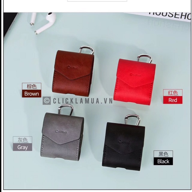 Ốp da bảo vệ Airpods hãng Coteetci