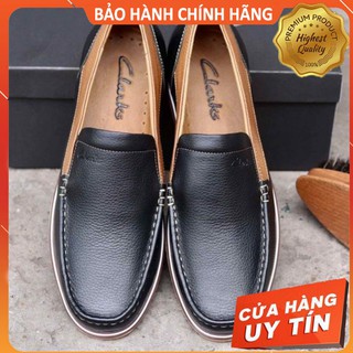 GIÀY LƯỜI DA BÒ CLARKS ĐEN MẪU MỚI 2021 SIÊU PHẨM FULLBOX NHẬP KHẨU