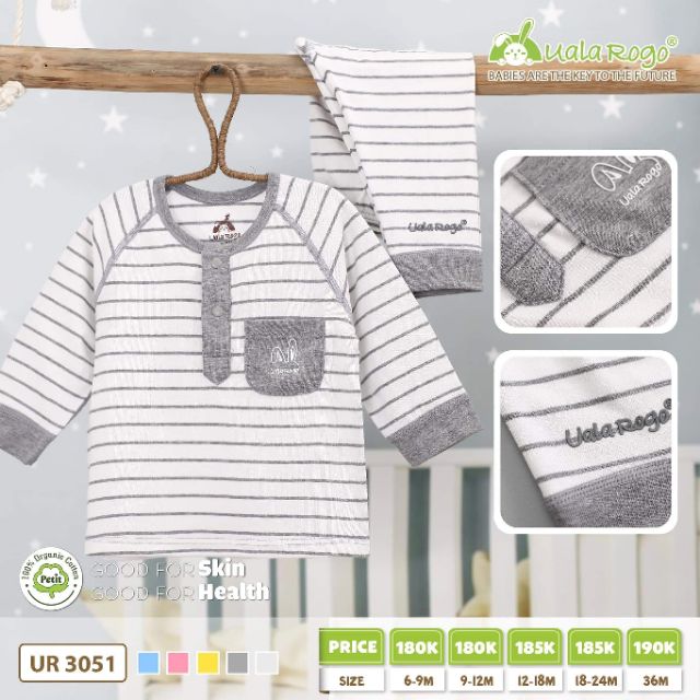 UR3051 Bộ PETIT kẻ cổ trụ Ualarogo cho bé