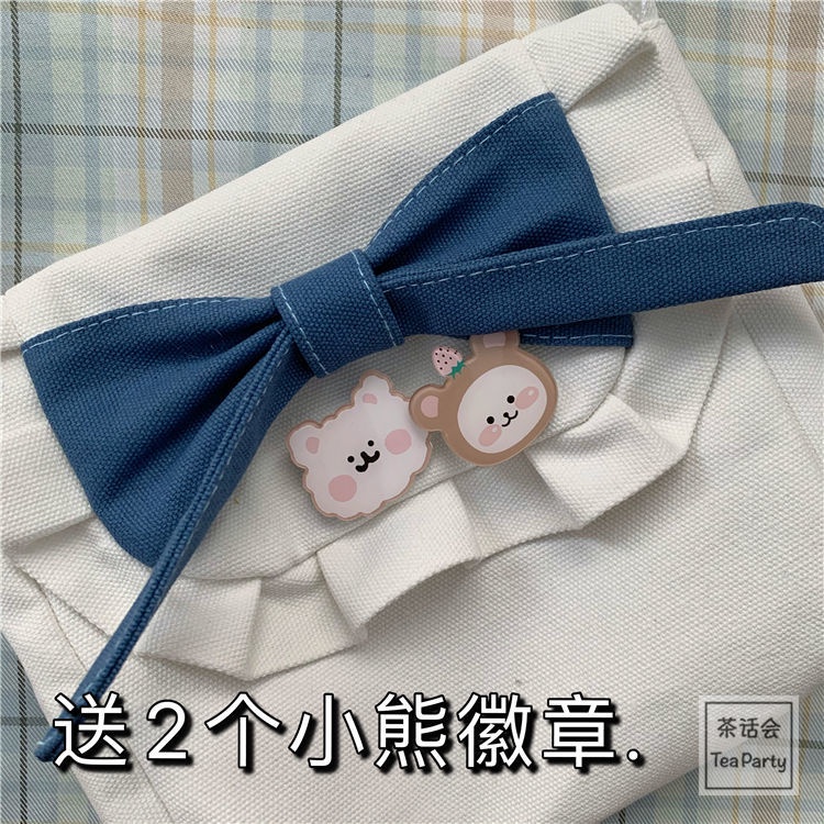 Túi vải đeo vai đính nơ phong cách lolita Nhật Bản túi đeo vai ngọt ngào của nữ sinh túi jk