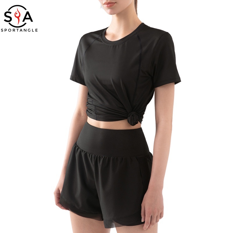 Áo thun thể thao phối lưới cho nữ
