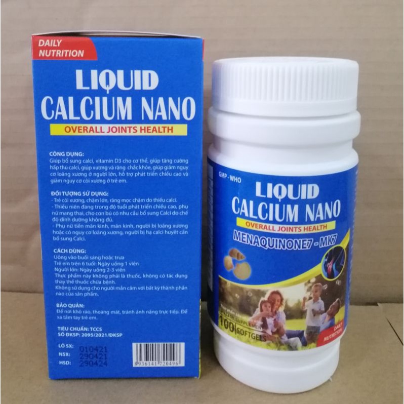 LIQUID CALCIUM NANO Bổ sung canxi giúp xương chắc khoẻ.