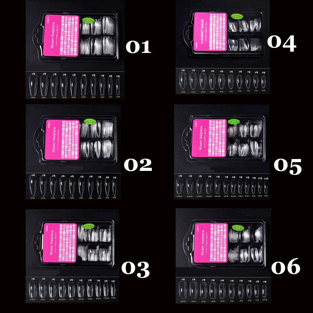 Hộp 96 Móng Tay Giả Hình Giọt Nước Ngắn Chữ T Liền Mạch