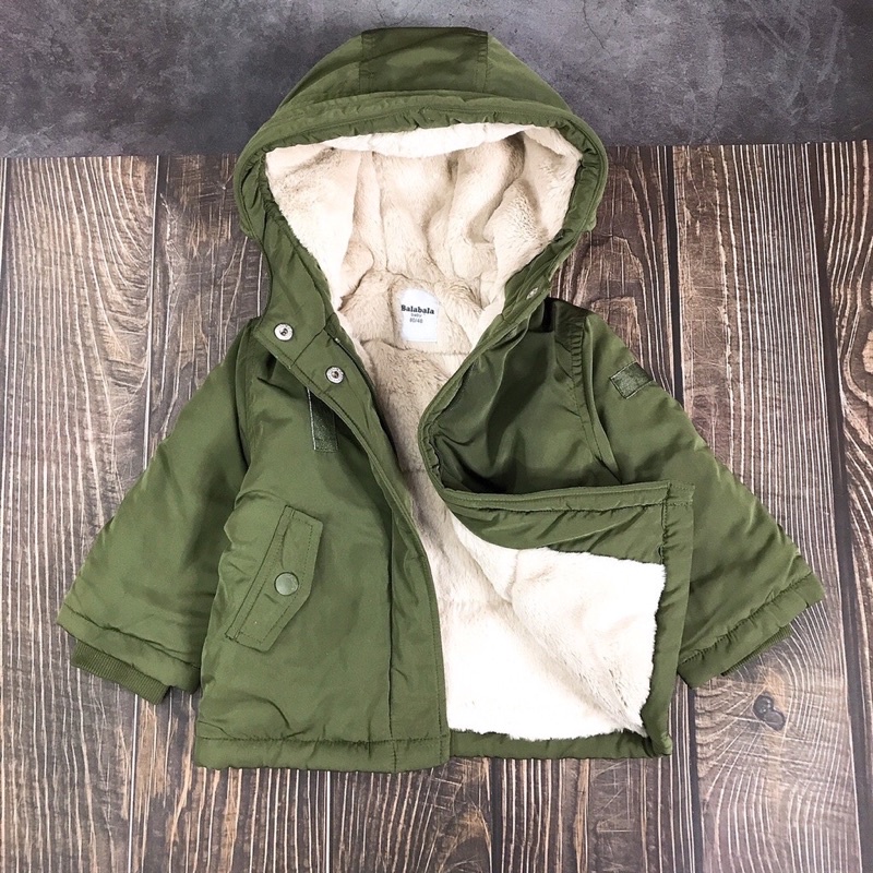 Áo parka nhí lót lông toàn bộ cho bé