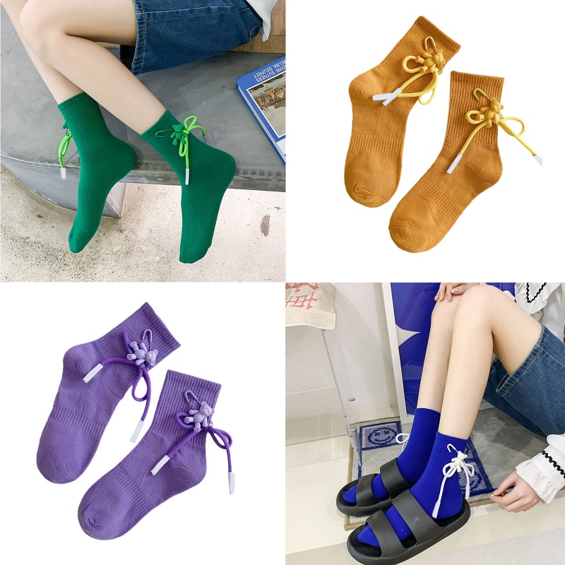 Xixi Đôi Vớ Cotton Thoáng Khí Họa Tiết Gấu Hoạt Hình Sáng Tạo Vui Nhộn Dành Cho Nữ