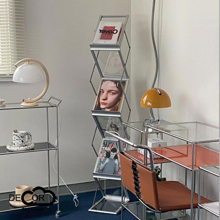 Kệ sách Ziczac tặng bìa tạp chí Sky Decor - Kệ trang trí phòng khách, phòng ngủ, kệ nhiều tầng phong cách Ulzzana