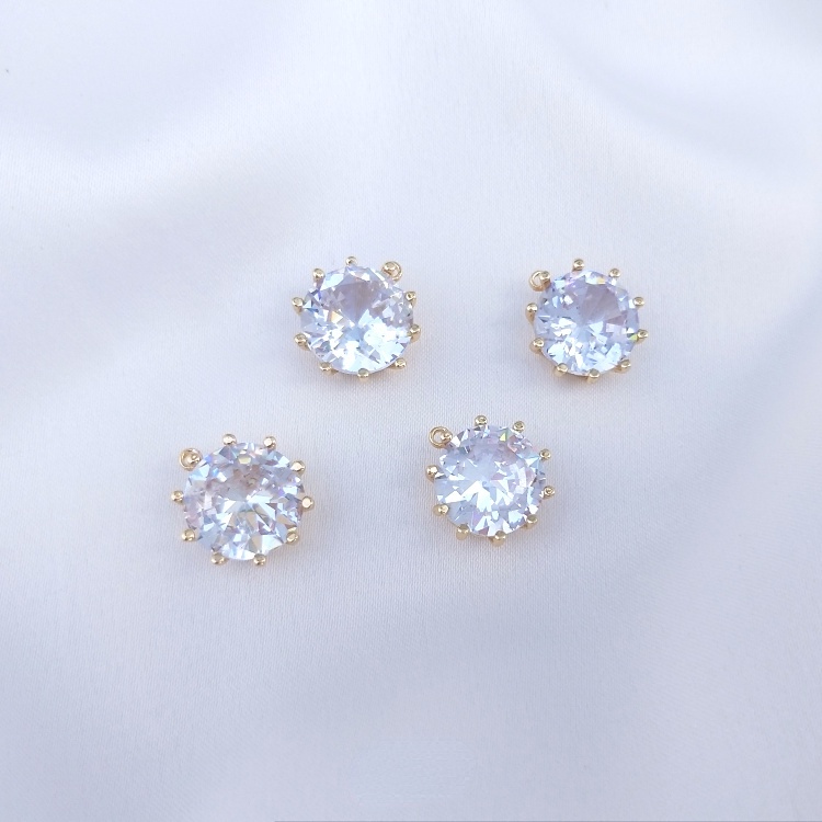 Mặt Dây Chuyền Bằng Đồng Mạ Vàng 14K 11mm diy Nhiều Màu Sắc